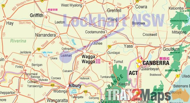 Lockhart NSW map